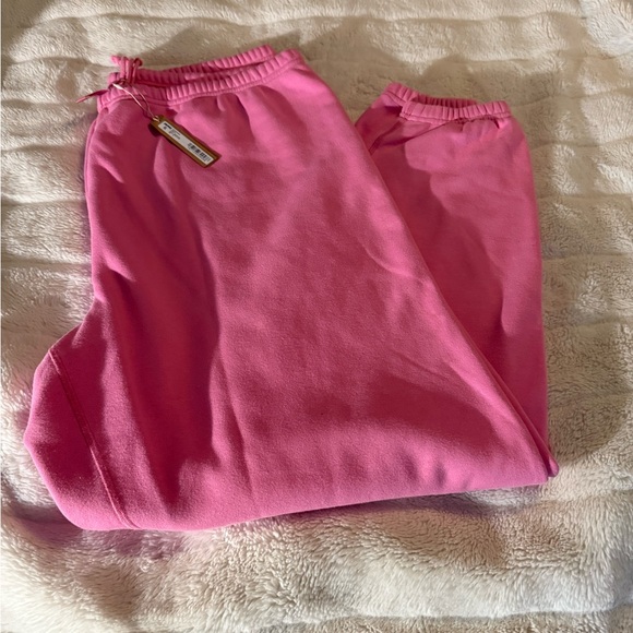 💖SKIMS COTTON FLEECE JOGGERS SWEATPANTS IN BUBBLEGUM XL NEW WITH TAGS - Picture 13 of 14